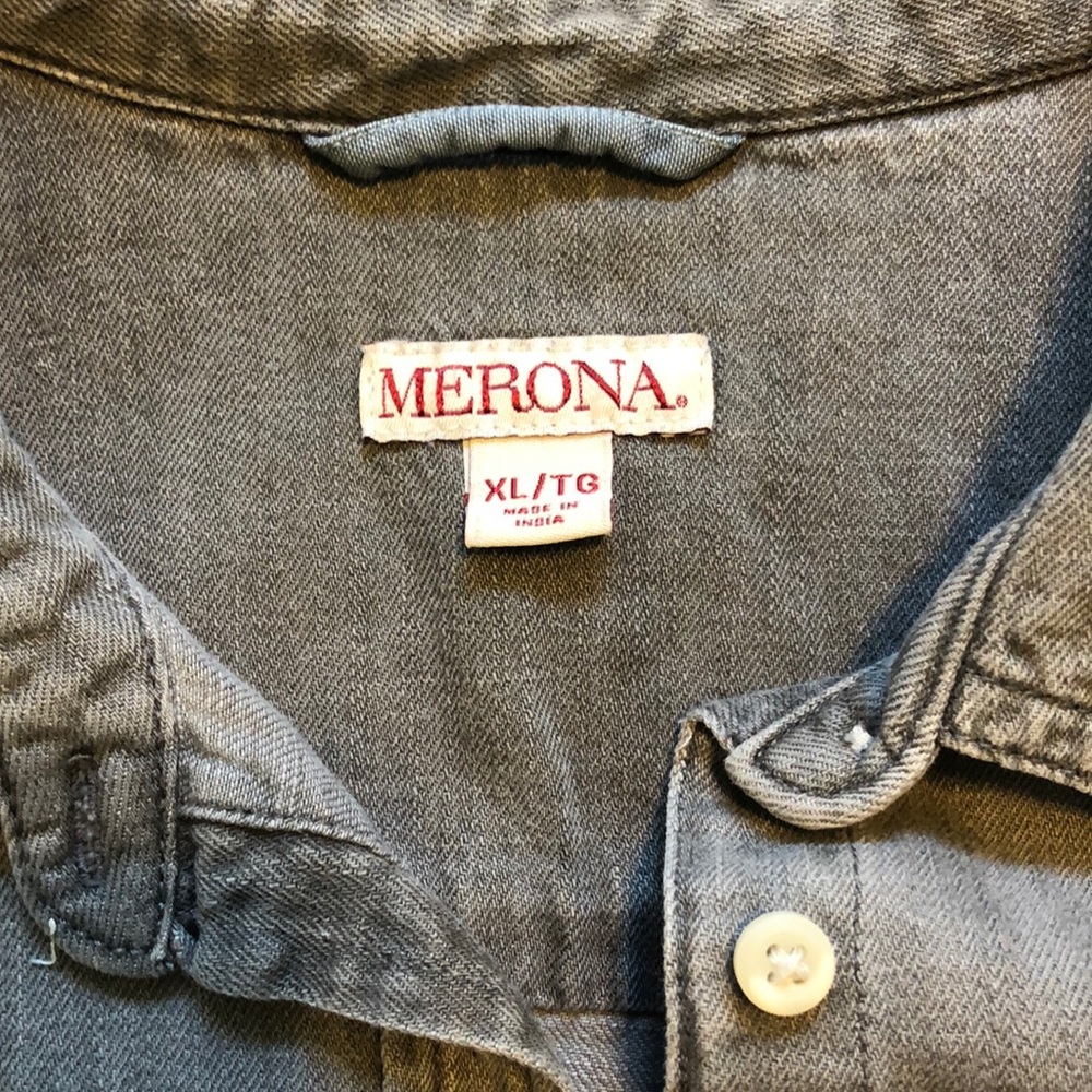 Grey Jean Button Down - Picture 2 of 2